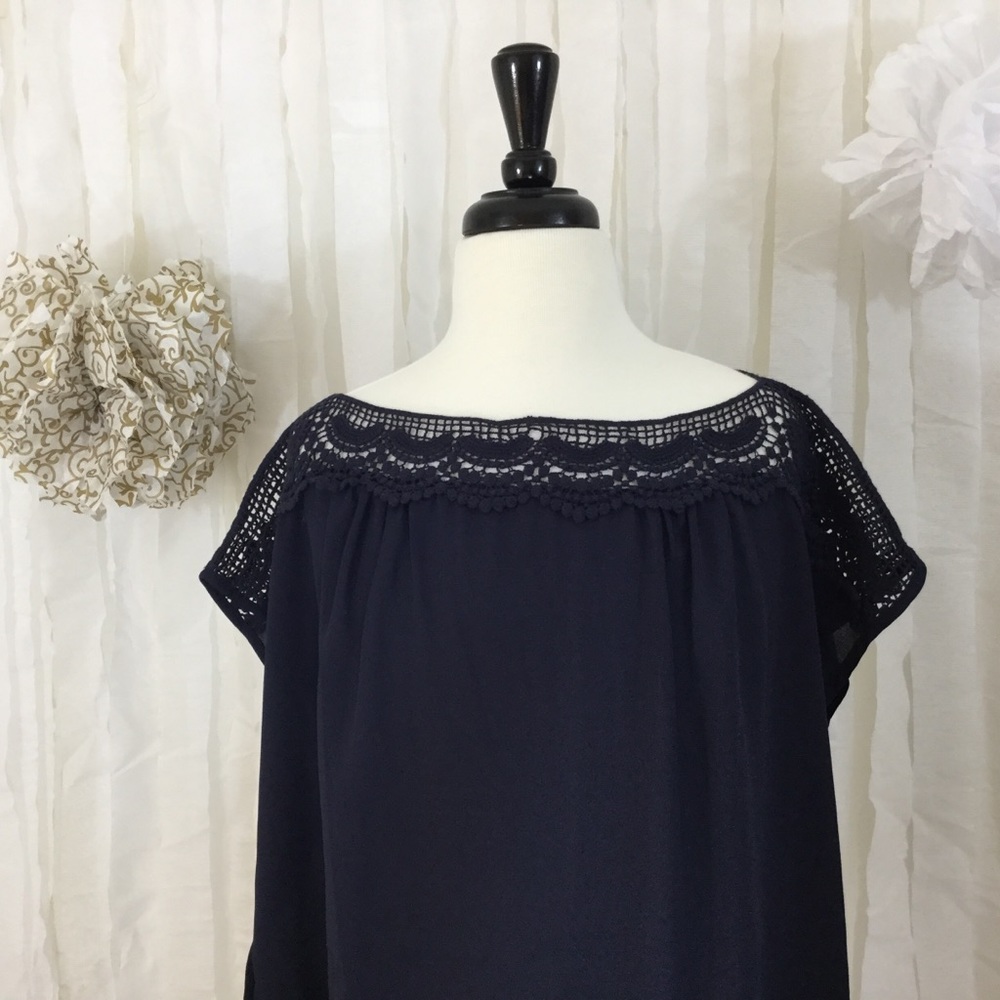 Navy Boatneck Blouse